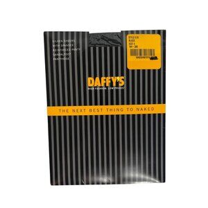 Daffys High Fashion Silken Shears Sandal Foot Pantyhose Black Size A